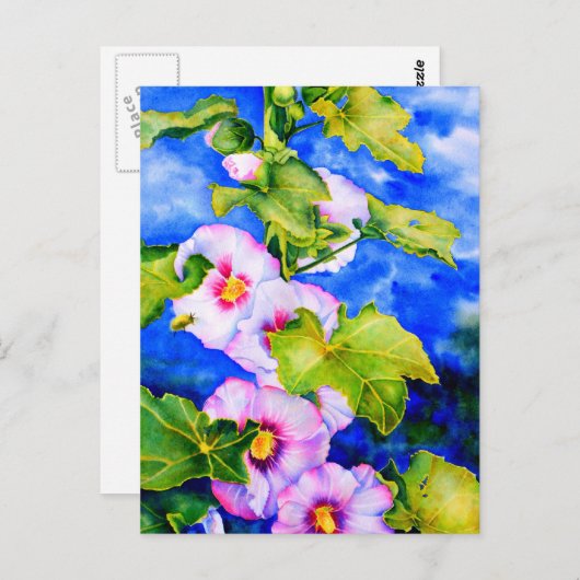 Carte Postale Hollyhocks (Devant / Derrière)