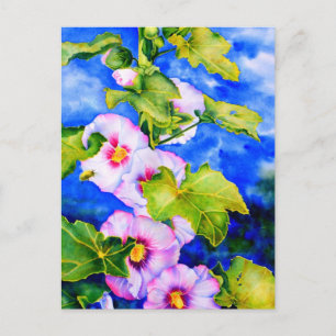 Carte Postale Hollyhocks