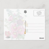 Carte Postale Hollyhocks Illustration botanique (Dos)