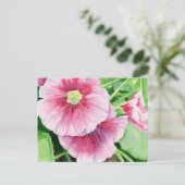 Carte postale Hollyhocks rose (Debout devant)