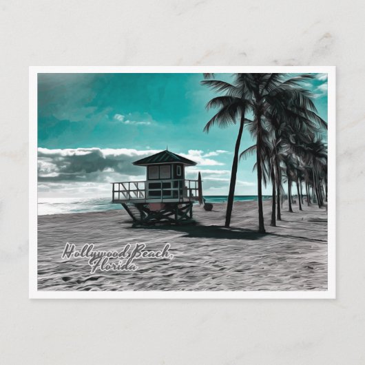 CARTE POSTALE HOLLYWOOD BEACH FLORIDA (Devant)