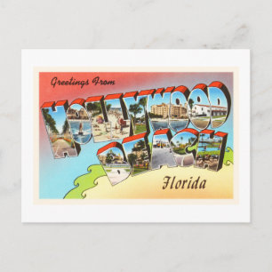 Carte Postale Hollywood Beach Floride FL Vintage voyage Souvenir