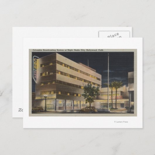 Carte Postale Hollywood, CA - Columbia Broadcasting System (Devant / Derrière)