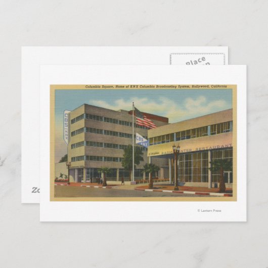 Carte Postale Hollywood, CAColumbia Carré, KNX Broadcasting (Devant / Derrière)