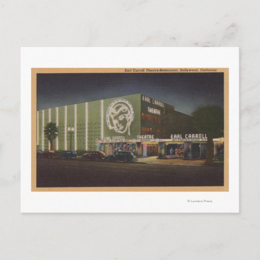 Carte Postale Hollywood, CAEarl Carroll Theatre & Restaurant (Devant)