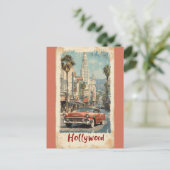 Carte Postale Hollywood California Vintage Car Travel (Debout devant)