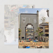 Carte Postale Hollywood et Highland Los Angeles (Devant / Derrière)