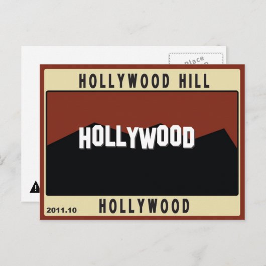 Carte Postale Hollywood Hills (Devant / Derrière)