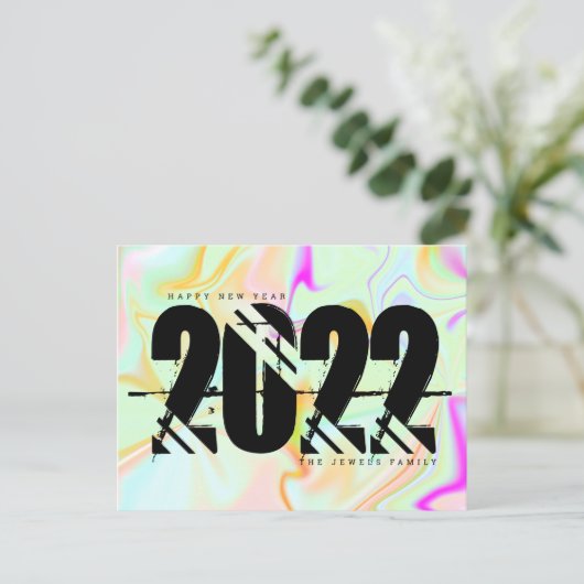 Carte Postale Hologramme audacieux Trippy Liquid 2022 (Debout devant)