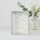 Carte Postale Holographe de l'Ode de Keats à un cautingale (Debout devant)