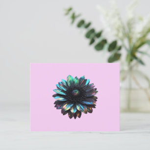 Carte Postale Holographique Iridescente noir Dahlia