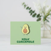 Carte Postale Holy guacamole - cute and happy kawaii avocado (Debout devant)