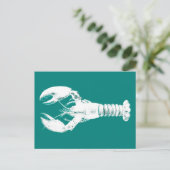 Carte Postale Homard blanc sur Turquoise / Turquoise (Debout devant)