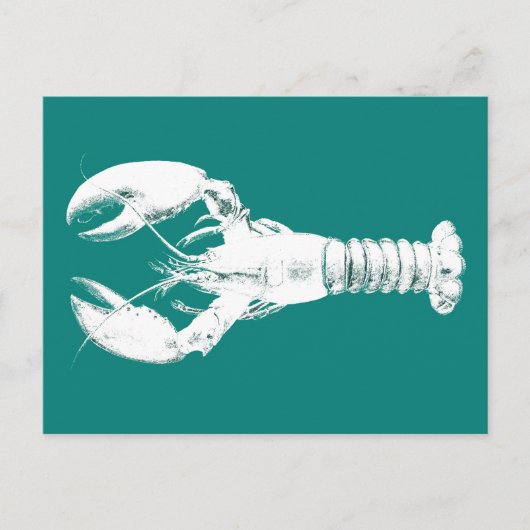 Carte Postale Homard blanc sur Turquoise / Turquoise (Devant)