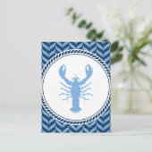 Carte Postale Homard bleu nautique côtier (Debout devant)