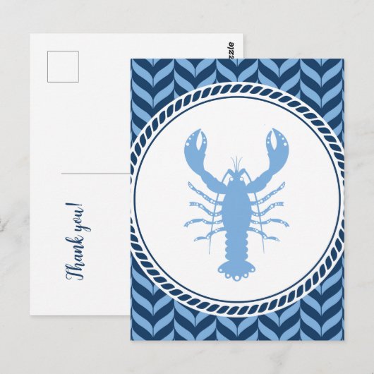 Carte Postale Homard bleu nautique côtier (Devant / Derrière)