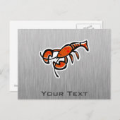 Carte Postale Homard ; Finition métal brossé (Devant / Derrière)