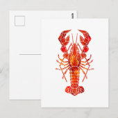 Carte Postale Homard polygonal rouge (Devant / Derrière)