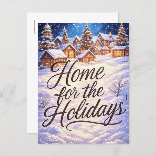 Carte Postale 'Home for the Holidays' Postcard (Devant / Derrière)