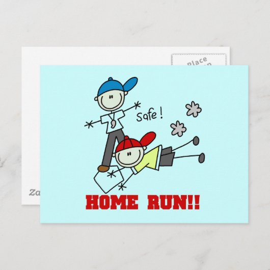 Carte Postale Home Run Boys Baseball Tshirts et cadeaux (Devant / Derrière)