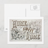 Carte Postale Home Sweet Home Design Vintage (Devant / Derrière)