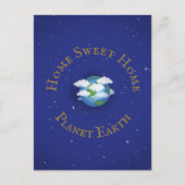 Carte Postale "Home Sweet Home Planet Earth" Whimsical Custom (Devant)
