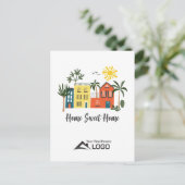 Carte Postale Home Sweet Home Scandinave Custom Real Estate (Debout devant)