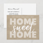 Carte Postale Home Sweet Home Tan Moving Faire-part (Devant / Derrière)