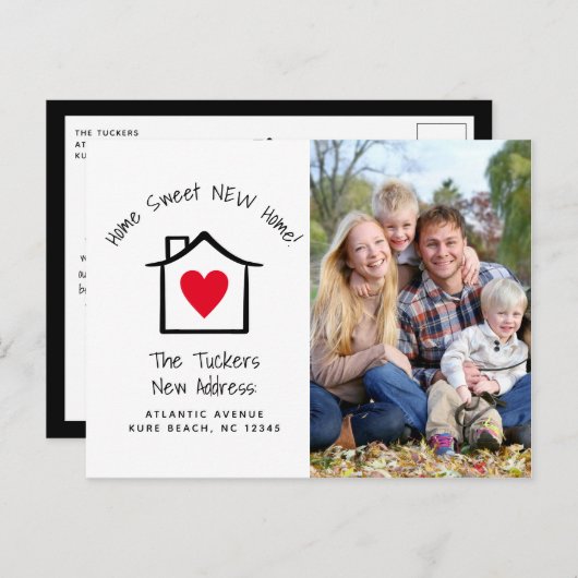 Carte Postale Home Sweet New Home Photo Moving Faire-part (Devant / Derrière)