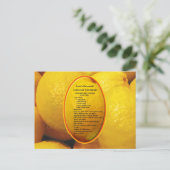Carte Postale Homemade Lemonade Concentration Recipe (Debout devant)