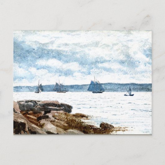 Carte Postale Homer - Bateaux à voile à Gloucester, tableau de 1 (Devant)
