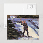 Carte Postale Homer - Le pêcheur, peinture à l'aquarelle fine ar (Devant / Derrière)