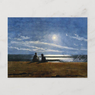 Carte Postale Homer - Lumière de la Lune, peinture d'art,
