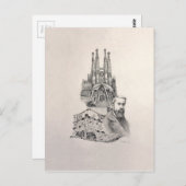 Carte Postale "Hommage à Gaudi " (Devant / Derrière)