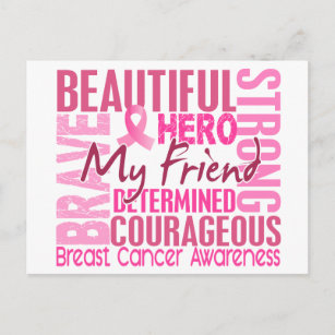 Carte Postale Hommage Carré Ami Cancer du sein