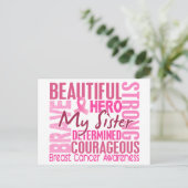 Carte Postale Hommage Carré Soeur Cancer du sein (Debout devant)