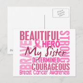 Carte Postale Hommage Carré Soeur Cancer du sein (Devant / Derrière)