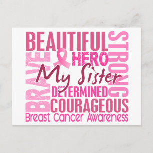 Carte Postale Hommage Carré Soeur Cancer du sein