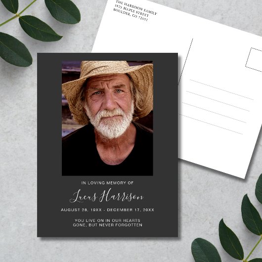 Carte Postale Hommage photo funéraire commémoratif