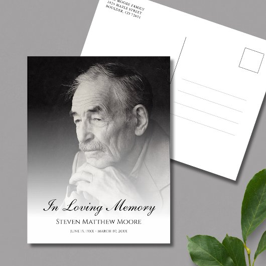 Carte Postale Hommage photo funéraire mémorial