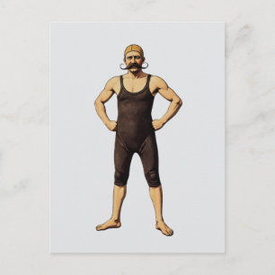 Carte Postale Homme à la moustache en guidon victorien