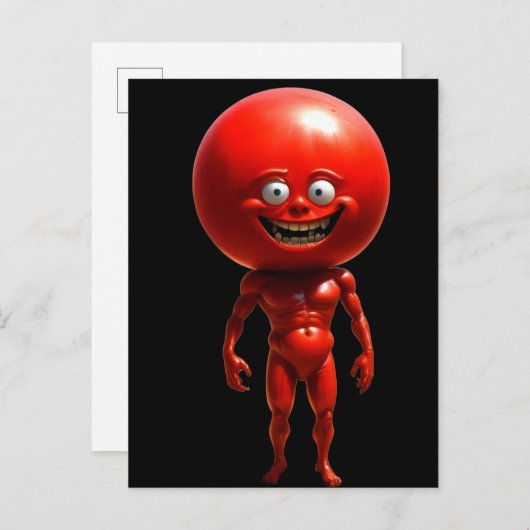 Carte Postale Homme à la tomate bizarre (Devant / Derrière)