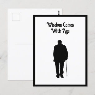 Carte Postale Homme âgé Marcher noir Silhouette dessin Art