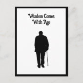 Carte Postale Homme âgé Marcher noir Silhouette dessin Art (Devant)