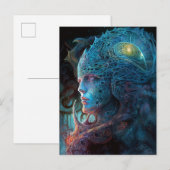 Carte Postale Homme Alien Surreal Sci-Fi Art (Devant / Derrière)