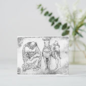 Carte Postale Homme assis, Chevalier montant son cheval (Debout devant)