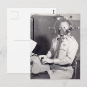 Carte Postale Homme au masque à gaz rétro (Devant / Derrière)