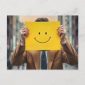 Carte Postale Homme avec un joyeux dessin facial (Devant)