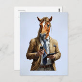 Carte postale Homme Cheval (Devant / Derrière)