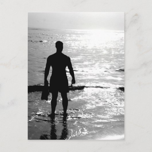 Carte Postale Homme dans le lever de soleil (Devant)